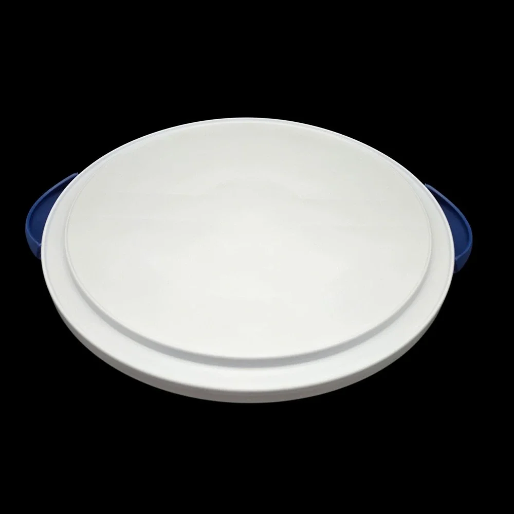 Sterilite Cake Carrier Large White & Blue Round Portable Holder Cake Saver